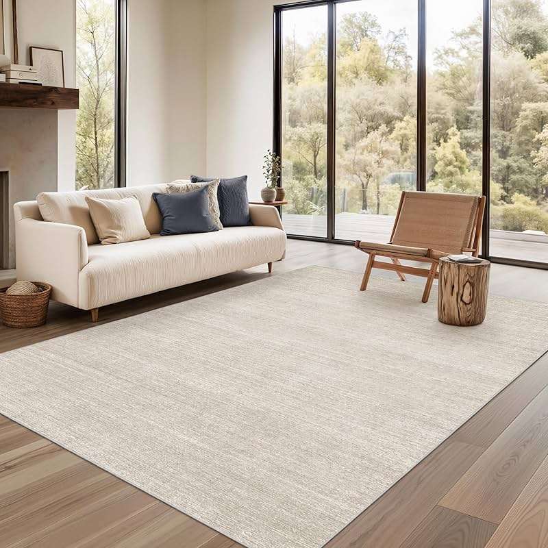 Valenrug Washable Rugs 5x7 - Stain Resistant 5x7 Area Rugs for Living Room, Non Slip Backing Printed Rugs for Bedroom, Folable Machine Washable Area Rug (5'x7', Beige) - Image 4