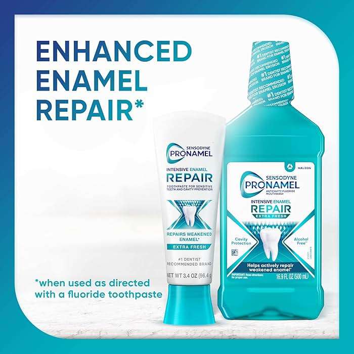 Sensodyne Pronamel Intensive Enamel Repair Alcohol-Free Mouthwash to Help Actively Repair Enamel and Protect Against Cavities, Extra Fresh, 16.9 fl oz (3 Pack) - Image 11