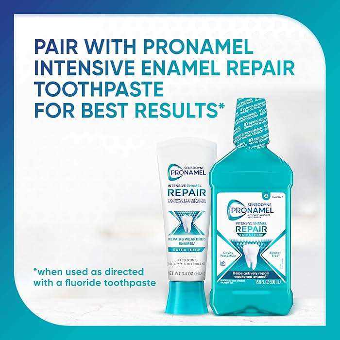 Sensodyne Pronamel Intensive Enamel Repair Alcohol-Free Mouthwash to Help Actively Repair Enamel and Protect Against Cavities, Extra Fresh, 16.9 fl oz (3 Pack) - Image 5
