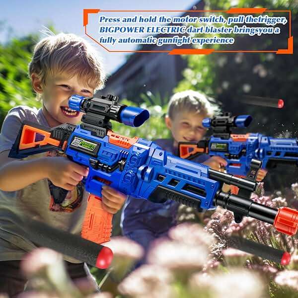 Bigpower Electric Kids Toy Sniper Rifle with Scope Tactical Vest Kit,Automatic Kids Sniper Rifle Toys Guns for Kids Age 8 9 10 11 12 13 14 Year Old Boys Toys Birthday Gift Ideas Dart Gun 2 Magazines - Image 6