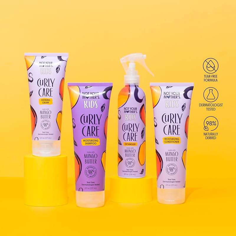 Not Your Mother's Kids Curly Care Shampoo, Conditioner, Curl Defining Cream, and Detangler Spray (4-Pack) - Hair Products for Kids - Tear-Free Formula - For All Curl Types - Image 6