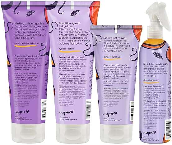 Not Your Mother's Kids Curly Care Shampoo, Conditioner, Curl Defining Cream, and Detangler Spray (4-Pack) - Hair Products for Kids - Tear-Free Formula - For All Curl Types - Image 7