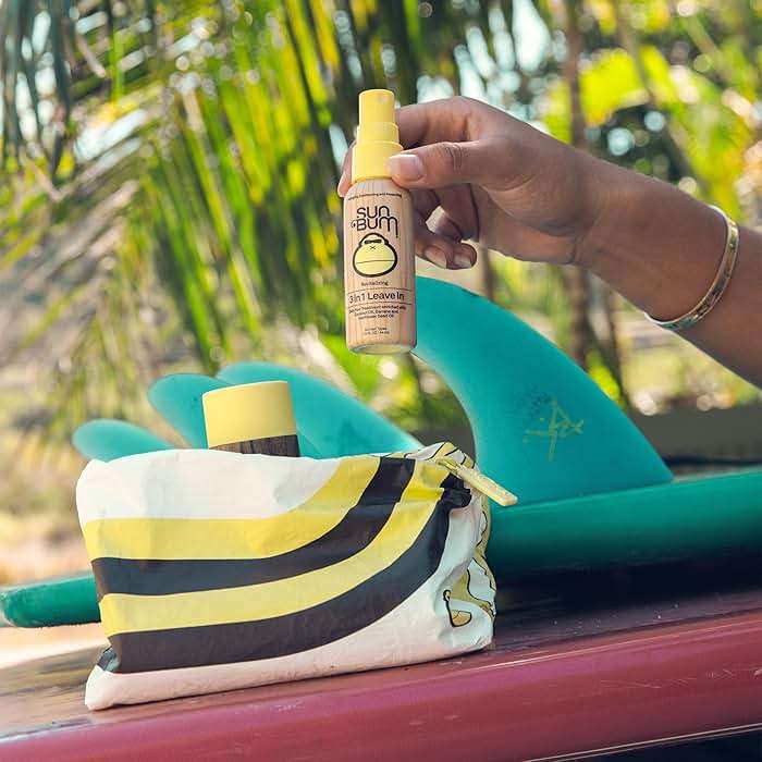 Sun Bum Hair Care Travel Essentials Kit - Revitalize Your Hair With Revitalizing Shampoo, Conditioner, and 3-in-1 Leave In Treatment - Includes Aloha Collection Travel Pouch - Image 2