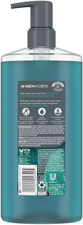 DOVE MEN Eucalyptus + Cedar Oil Moisturizing Body Wash | #1 Dermatologist Body Wash for Men, Sulfate Free, Paraben Free, & Dye Free | 26oz - Image 2