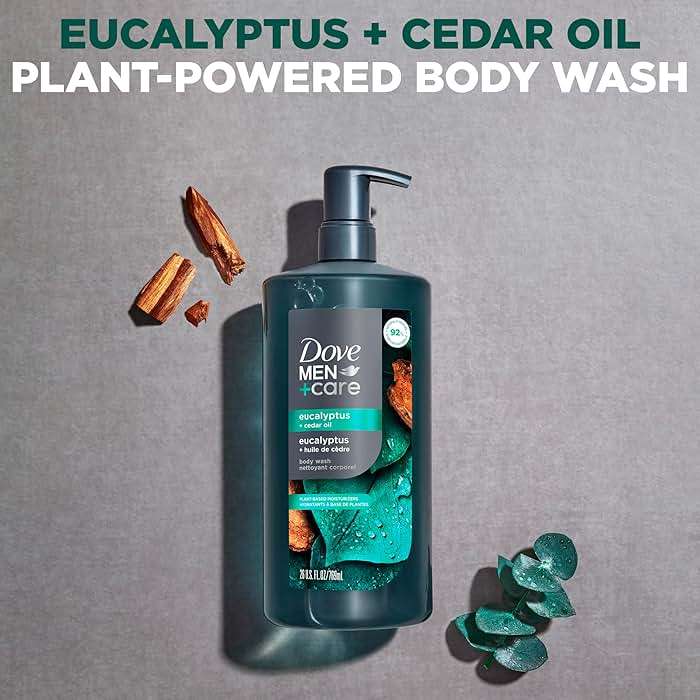 DOVE MEN Eucalyptus + Cedar Oil Moisturizing Body Wash | #1 Dermatologist Body Wash for Men, Sulfate Free, Paraben Free, & Dye Free | 26oz - Image 3