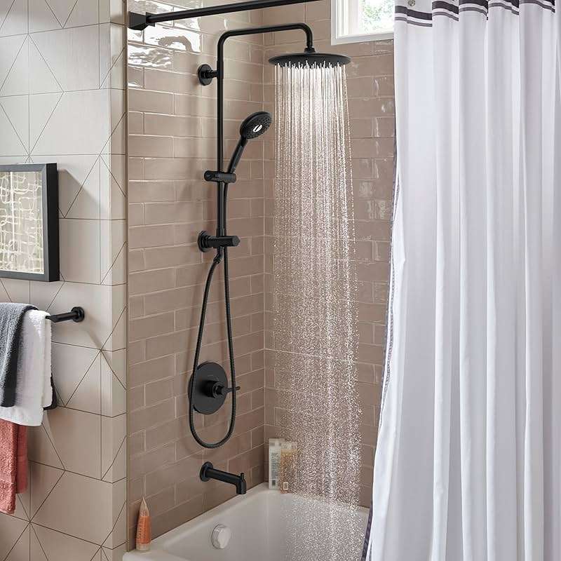 American Standard 1029072430 Spectra Versa 24-Inch 4-Function Retrofit Shower System with Rain Shower Head with Handheld Sprayer, 1.8 GPM, Matte Black - Image 2