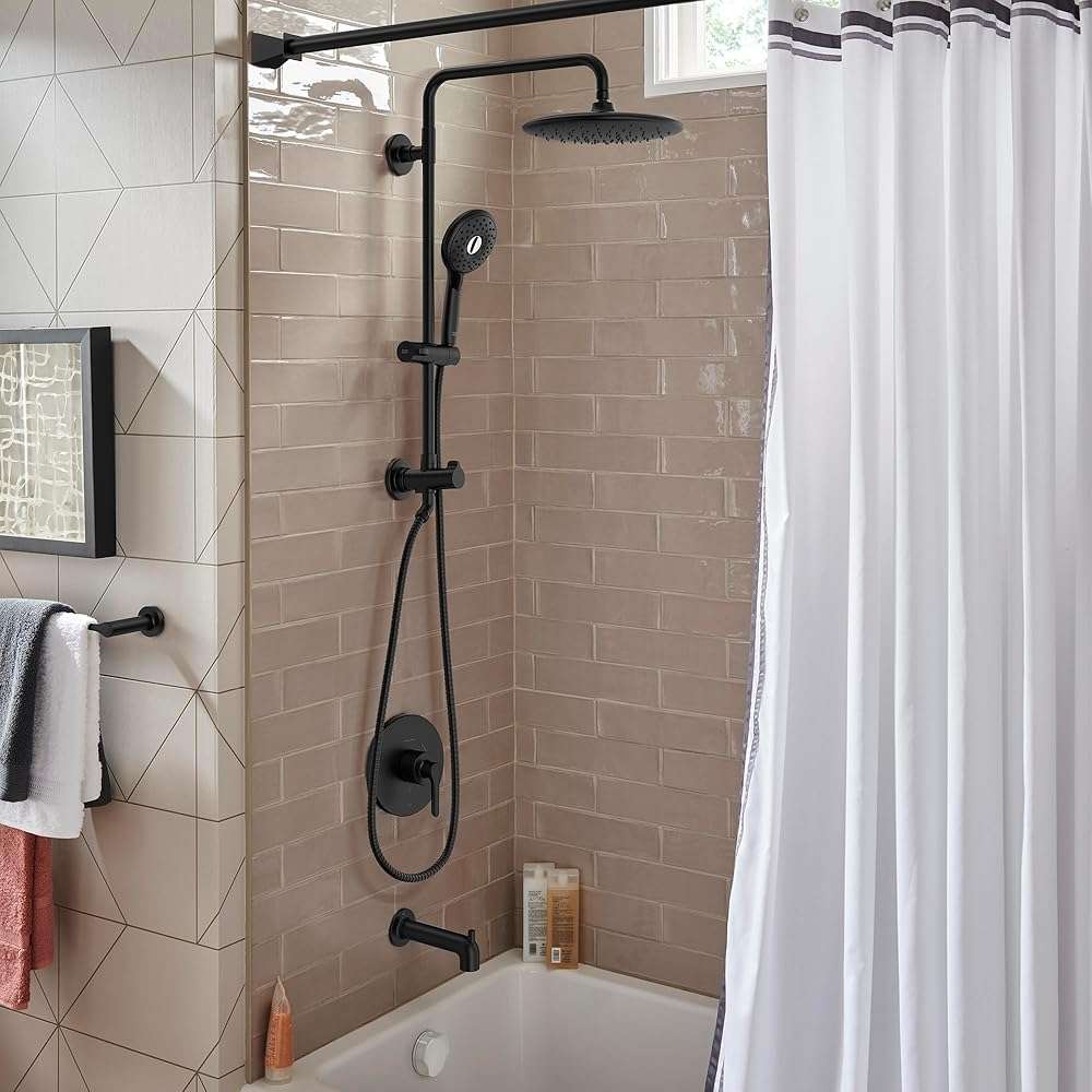 American Standard 1029072430 Spectra Versa 24-Inch 4-Function Retrofit Shower System with Rain Shower Head with Handheld Sprayer, 1.8 GPM, Matte Black - Image 6