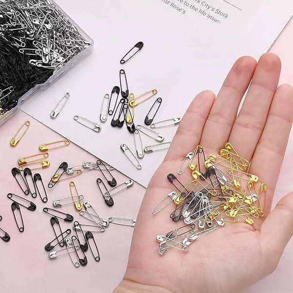 600 Pcs Safety Pins Assorted, 4 Sizes Large and Small Safety Pins for Clothes,Black Gold Silver Safety Pin Rust Resistant for Art,Crafts, Sewing and Jewelry Making - Image 2