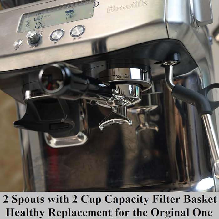 54mm Portafilter Double Spout Compatible with Breville Bambino Plus (BES500)/ Infuser (BES840XL) 54mm Breville Barista Series-ABS Handle - Image 7