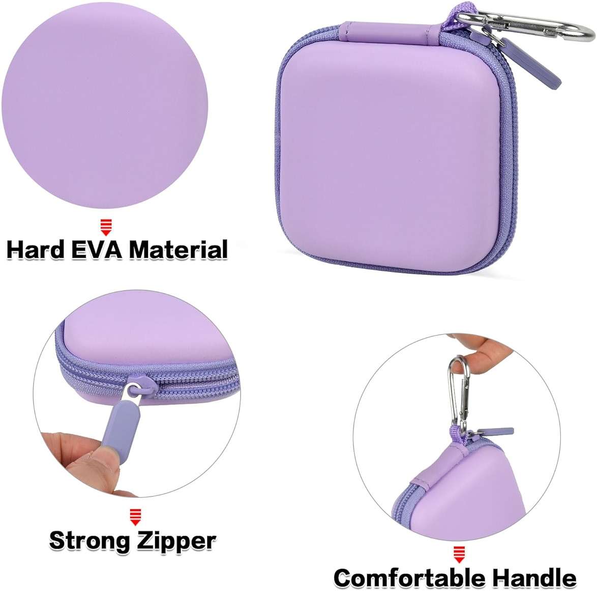 Square A-SKU-0485 Contactless and Chip Card Reader Case - Hard Carrying Bag Holder with USB Charge Cable for EMV Chip Cards/Apple Pay/Android Pay - Purple - Image 3