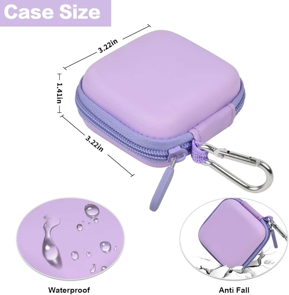 Square A-SKU-0485 Contactless and Chip Card Reader Case - Hard Carrying Bag Holder with USB Charge Cable for EMV Chip Cards/Apple Pay/Android Pay - Purple - Image 5