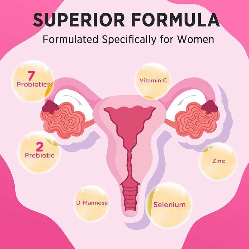 Trehealtt 70 Billion CFUs Vaginal Probiotics, PH Balance with Probiotic & Prebiotic & D-Mannose, Women Probioticos for Odor & Flora, Yeast, vag, Urinary Health, GMO-Free, 60 Days Supply - Image 6