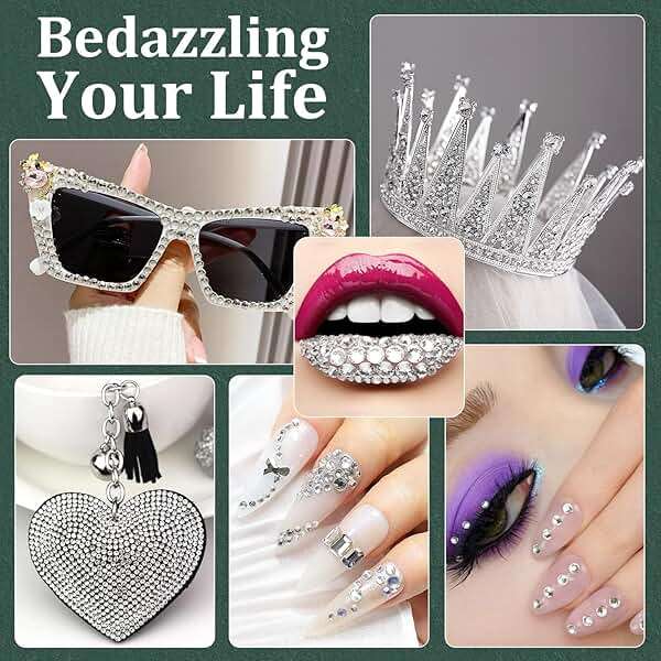 Resin Rhinestones for Crafting with B7000 Jewelry Glue, 1 Box Clear Flatback Crystals with 3Pcs 10ml Glue for Bedazzling Crafts DIY Nail Art Makeup，Non Hotfix Gems for Clothing Shoes - Image 7