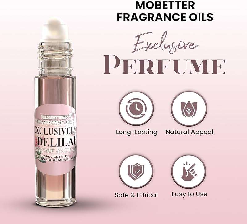 MOBETTER FRAGRANCE OILS' Exclusively Delilah Perfume Body Oil, Litchi, Pear, Bergamot, Grapefruit and Pink Pepper, Long Lasting, Travel Size - Image 3