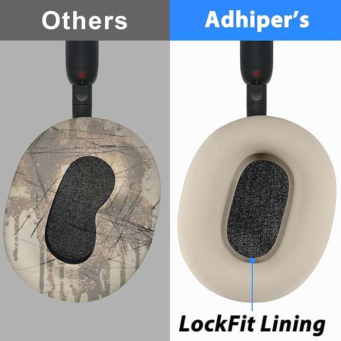 Adhiper 3Sets Silicone Sweat Case Cover for Sony WH-1000XM5 Headphones, Embody XM5 Earpad Cover/Ear Covers/Headband Cover Protector, Washable Sweatproof Soft Silicone Headphone Accessories(Off White) - Image 3