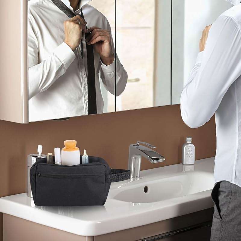 Icramsy Travel Toiletry bag Toiletry bag for women men Hanging Cosmetic bag Travel accessories for Women Men (Black) - Image 2