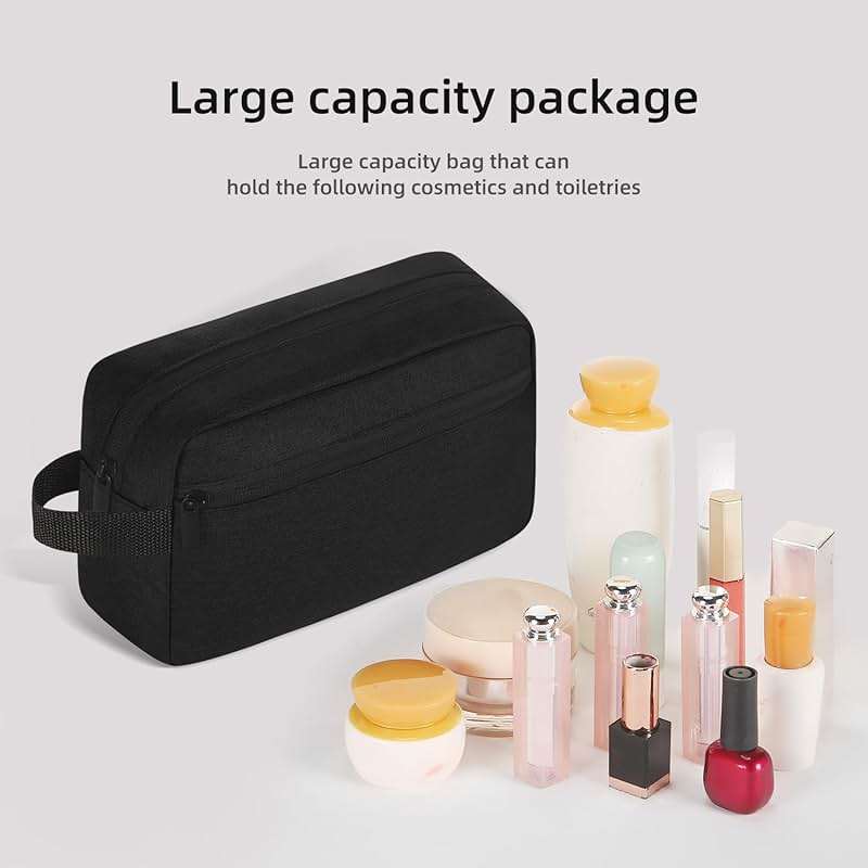Icramsy Travel Toiletry bag Toiletry bag for women men Hanging Cosmetic bag Travel accessories for Women Men (Black) - Image 4