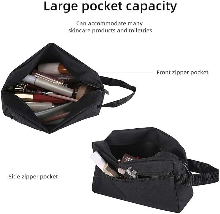 Icramsy Travel Toiletry bag Toiletry bag for women men Hanging Cosmetic bag Travel accessories for Women Men (Black) - Image 5