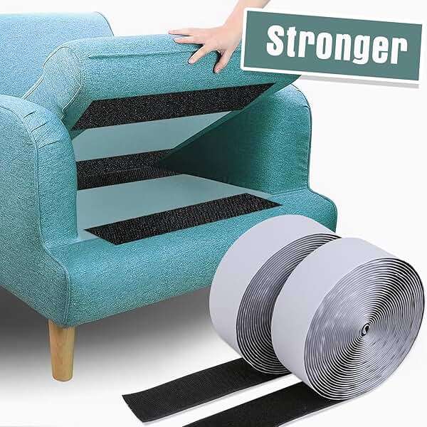 Navona 27Ft x 2 Inch Hook and Loop Strips with Adhesive, Heavy Duty Self Adhesive Tape with Back, Strong Sticky Back Fastener Roll for Home, Office, School, Crafting, Black - Image 2