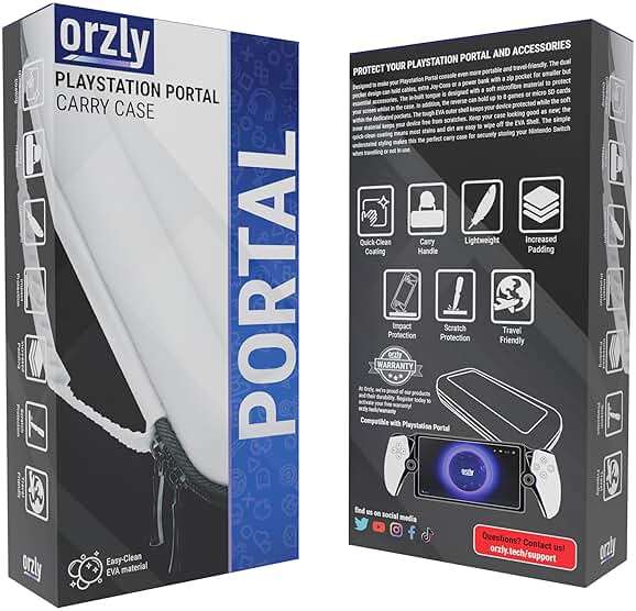 Carry Case designed for Playstation Portal remote player for PS5 Console holds accessories, Travel and Storage Protection for headset charger and more WHITE/BLACK - Easy Clean Case Gift box Edition - Image 2