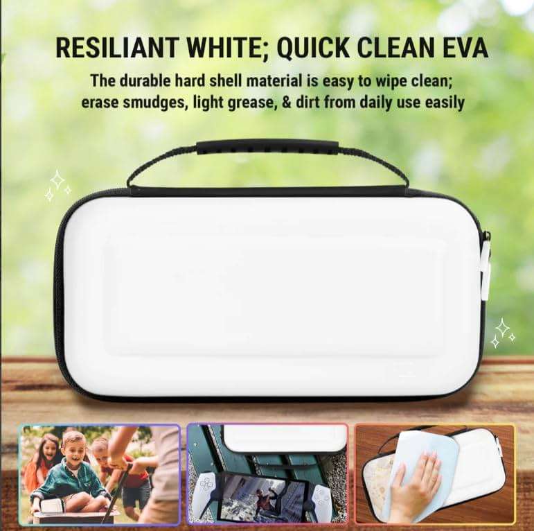 Carry Case designed for Playstation Portal remote player for PS5 Console holds accessories, Travel and Storage Protection for headset charger and more WHITE/BLACK - Easy Clean Case Gift box Edition - Image 3