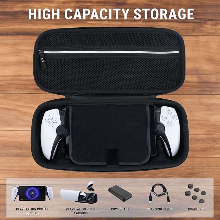 Carry Case designed for Playstation Portal remote player for PS5 Console holds accessories, Travel and Storage Protection for headset charger and more WHITE/BLACK - Easy Clean Case Gift box Edition - Image 7