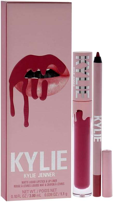 Matte Lip Kit - 102 Extraordinary by Kylie Cosmetics for Women - 2 Pc 0.10 oz Matte Liquid Lipstick, 0.03 oz Lip Liner - Image 3