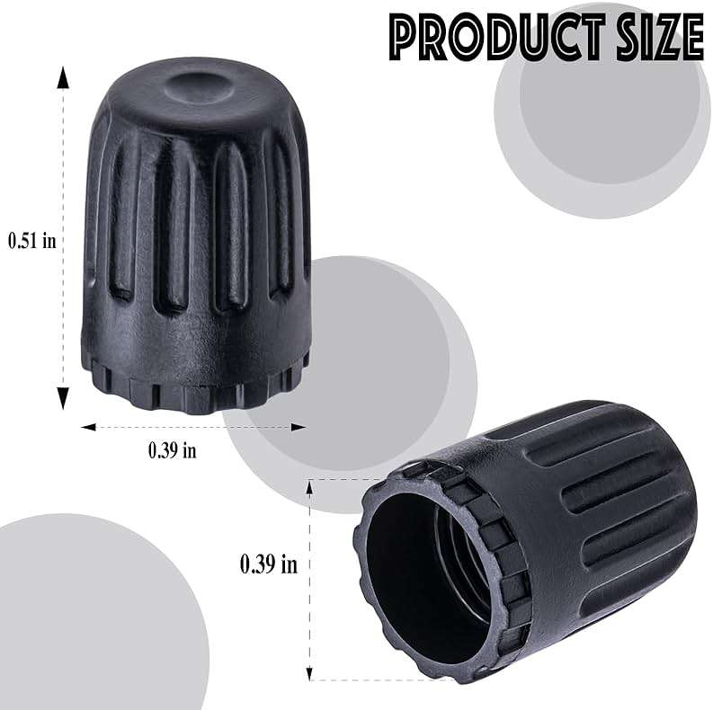 MEAJOO 10PCS TPMS Plastic Tire Valve Stem Caps, Wheel Tire Valve Stem, with O-Ring Rubber Seal, Universal Tire Valve Stem Covers for Cars, SUV, Trucks, Bikes, Motorcycles, Bicycles(Black) - Image 2