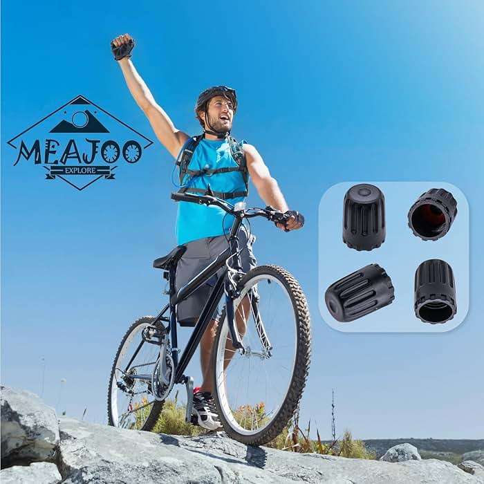 MEAJOO 10PCS TPMS Plastic Tire Valve Stem Caps, Wheel Tire Valve Stem, with O-Ring Rubber Seal, Universal Tire Valve Stem Covers for Cars, SUV, Trucks, Bikes, Motorcycles, Bicycles(Black) - Image 5