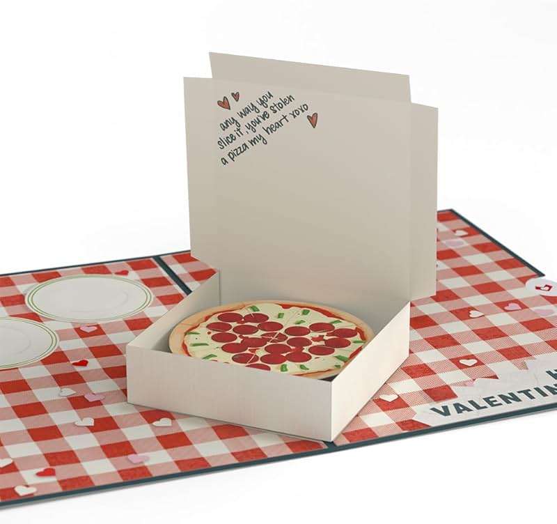 Lovepop Valentines Day Card for Her, Him - 3D Romantic Greeting Pop-Up Cards - You've Stolen a Pizza my Heart - 5" x 7" - Blank Notecard & Envelope Included - Image 1