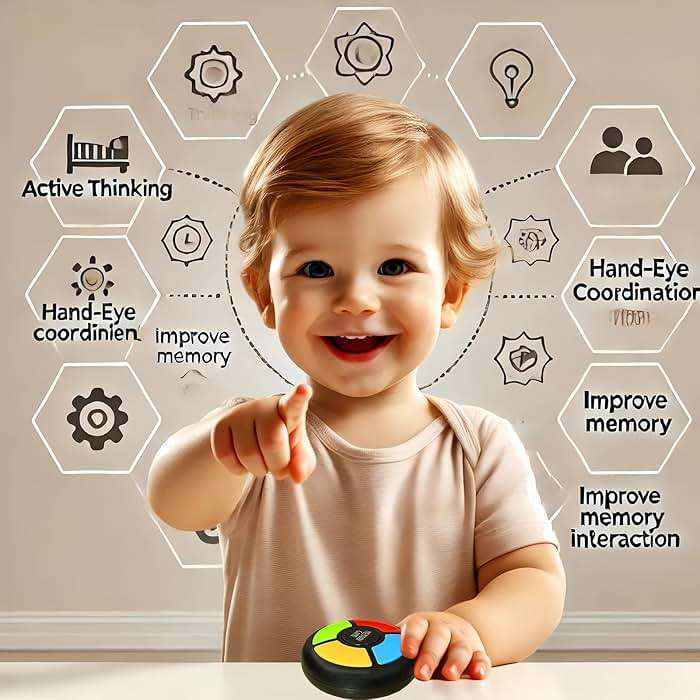 Light Up Memory Game Handheld Electronic Toys Color Memorizing Classic Board Games Quiz Game with Lights and Sounds (907) (907) - Image 5