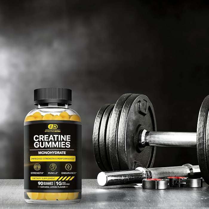 Effective Nutra Creatine Monohydrate Gummies - 1g Creatine per Gummy - Vegan Muscle & Strength Supplement for Men & Women - Supports Muscle Growth, Energy, Endurance - Lemon Flavor, Made in USA (90ct) - Image 8