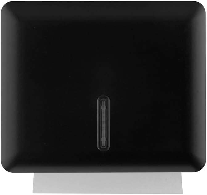 Multifold Paper Towel Dispenser Wall Mount (Black), Folded Hand Towel Dispenser for Bathroom/Restroom (Holds up to 300 Towels), Commercial Paper Towel Holder, Trifold Paper Towels Dispenser by EnBath - Image 1