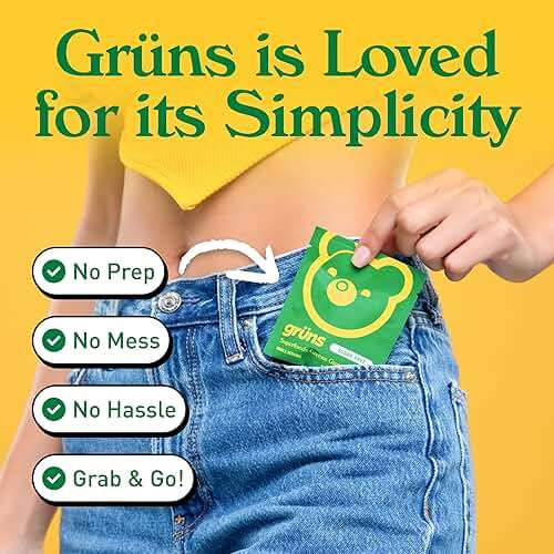 Gruns Adult Super Greens Multivitamin Gummies, Superfood Gummy Vitamins for Women and Men with Spirulina, Chlorella, Adaptogens & Prebiotic Fiber for Digestive Health (28 Count) - Image 7