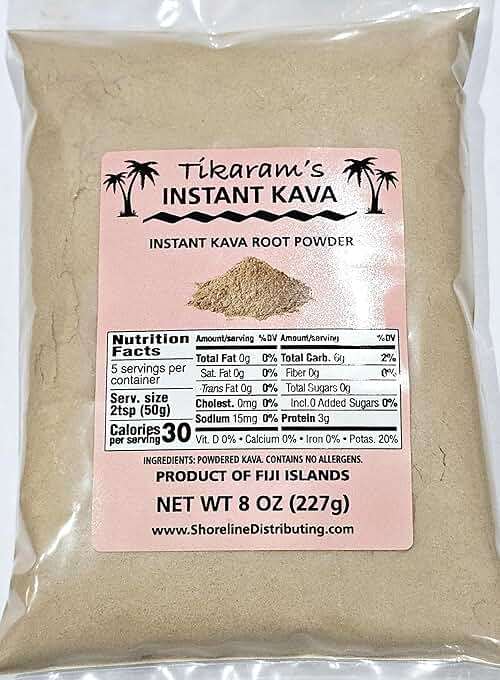 Tikaram's Instant Kava Powder, Fiji Waka, Noble Kava Root, 1/2 lb (8oz)-Fiji Market Wholesale LLC - Image 1