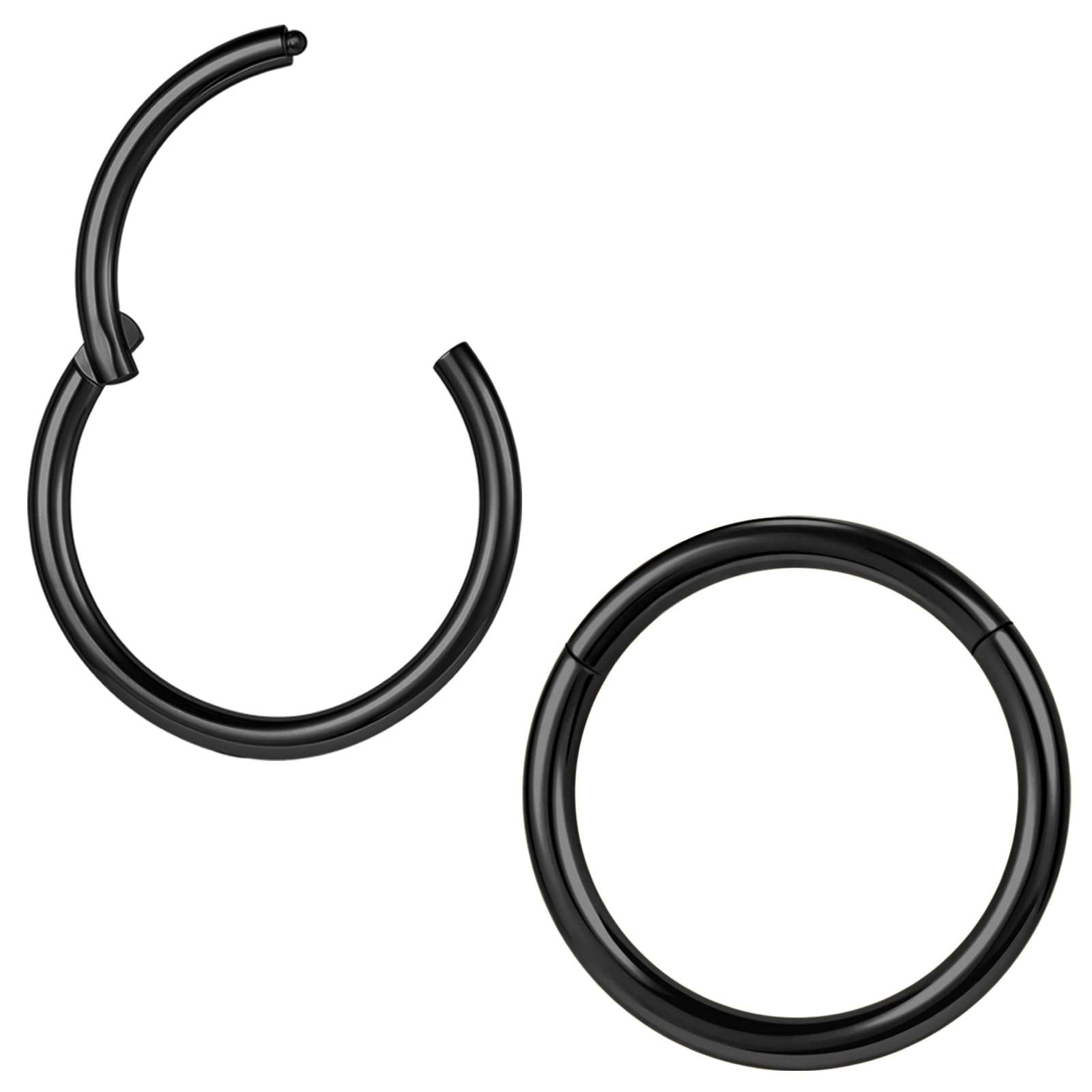 ZS 2Pcs ASTM F136 Titanium 6/7/8/9/10/12/14mm Cartilage Tragus Helix Earring Hoop 20G 18G 16G Lip Rings Hinged Nose Rings Septum Conch Piercings Jewelery - Image 1
