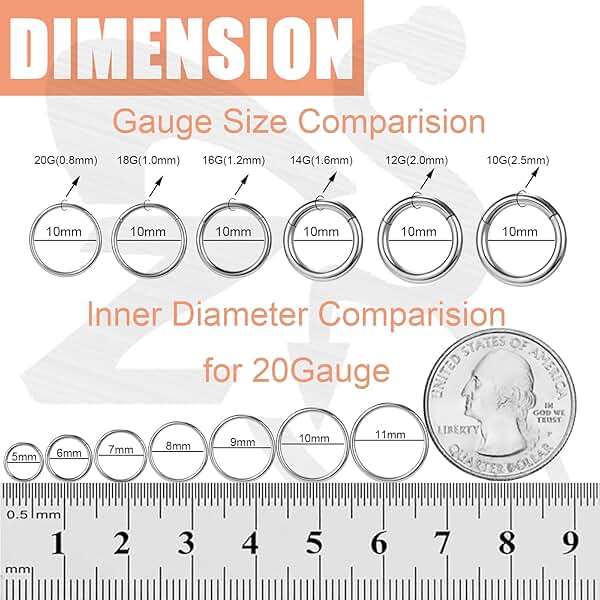 ZS 2Pcs ASTM F136 Titanium 6/7/8/9/10/12/14mm Cartilage Tragus Helix Earring Hoop 20G 18G 16G Lip Rings Hinged Nose Rings Septum Conch Piercings Jewelery - Image 4