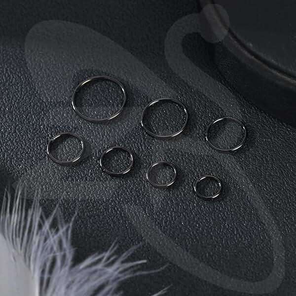 ZS 2Pcs ASTM F136 Titanium 6/7/8/9/10/12/14mm Cartilage Tragus Helix Earring Hoop 20G 18G 16G Lip Rings Hinged Nose Rings Septum Conch Piercings Jewelery - Image 5