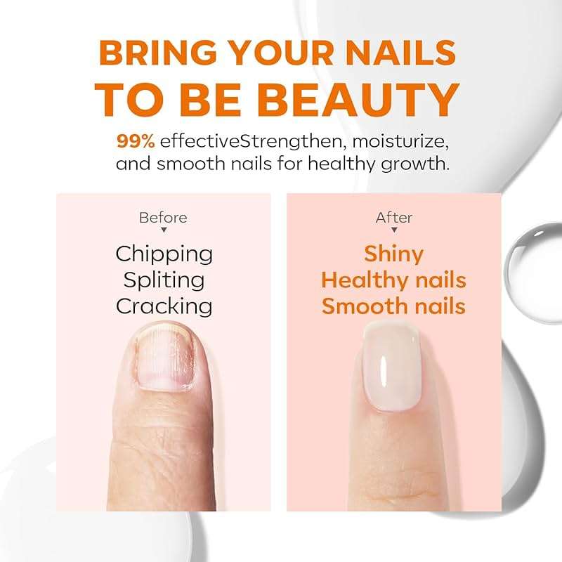 modelones Nail Strengthener, Milky White Nail Polish Nail Repair for Damaged Nails Hardener Quick Dry Nail Growth Polish Natural Nail Concealer Foundation Strengthening Polish Gifts for Women 15ml - Image 3