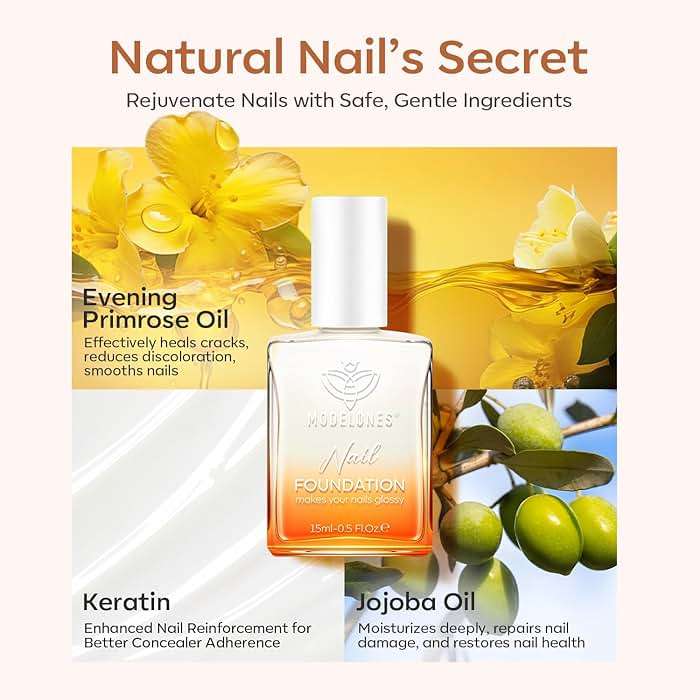 modelones Nail Strengthener, Milky White Nail Polish Nail Repair for Damaged Nails Hardener Quick Dry Nail Growth Polish Natural Nail Concealer Foundation Strengthening Polish Gifts for Women 15ml - Image 7