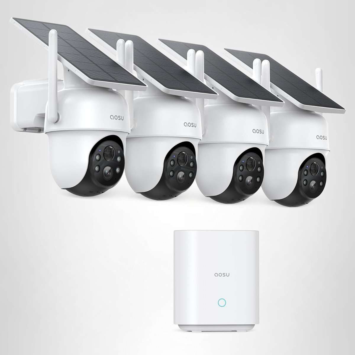 aosu Security Cameras Outdoor Wireless, 4 Cam-Kit, No Subscription Required, Solar-Powered, Home Security Cameras System with 360° Pan & Tilt, Auto Tracking, 2K Color Night Vision, Easy Setup - Image 9