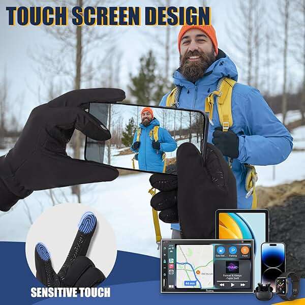 Pixel Panda Winter Gloves for Men Women Warm Touchscreen Gloves for Cold Weather for Cycling, Driving, Running, Hiking, Work - Image 3