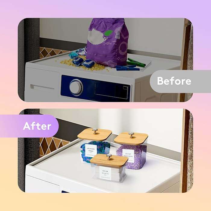 POLRAI 3 Pack Laundry Pod Containers and Dryer Sheet Holder, Laundry Room Organization Storage Containers with Lids and Labels for Detergent Pods Dry Sheet Organizing - Image 6