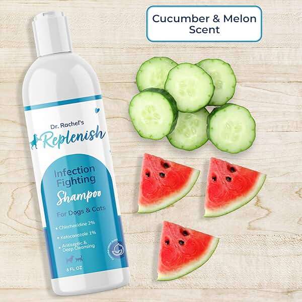 Replenish Anti Itch Dog Shampoo - Medicated Antiseptic Shampoo for Skin Irritation Treatment & Itchy Skin Relief - Dr. Rachel’s Chlorhexidine Dog Shampoo for Yeast with Cucumber Melon Scent - 8 oz - Image 8