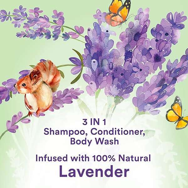 Suave Kids Natural Lavender Oil 3-in-1 Tear Free, Body Wash, Shampoo and Conditioners, No Sulfates, No Parabens, No Silicones, No Dyes, 16.5 Oz Pack of 4 - Image 2
