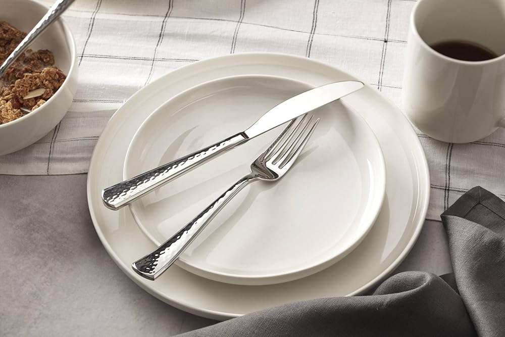 Oneida Silverware Set, Etta 20 Piece Everyday Flatware Set, Service For 4, 18/0 Stainless Steel, Dishwasher Safe, Flatware Cutlery Sets, Kitchen Utensils Sets, Knives Spoons & Forks(Silver, 20 Pieces) - Image 9