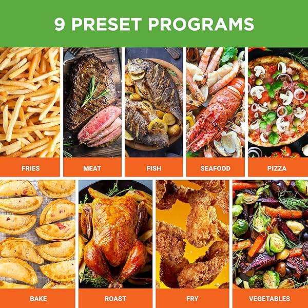 Nutrichef Double Basket Air Fryer 8.8 QT | Family Size Oil Free Airfryer with Transparent Window | 9-1 Preset Cooking Options | 360° Hot Air Circulation Technology | 4.4 QTs per Basket | Black - Image 7
