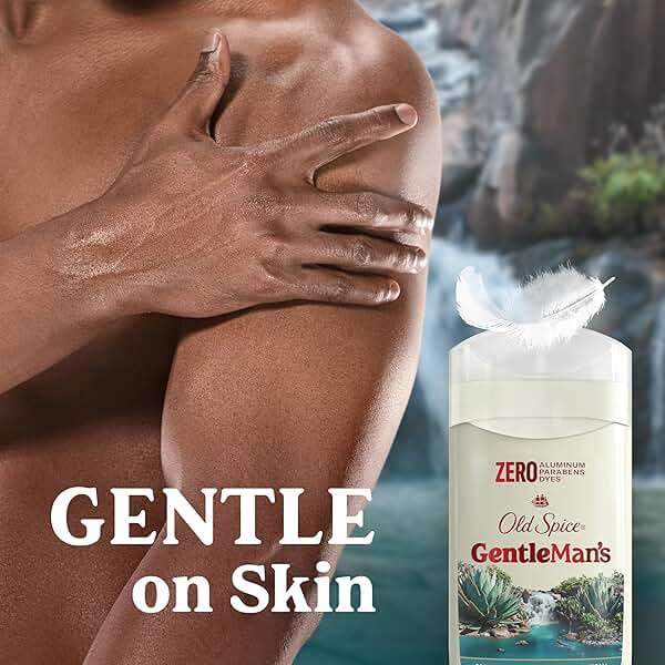Old Spice GentleMan's Aluminum Free Dry Feel Deodorant for Men, 24/7 Lasting Freshness, Gentle on Skin with Skin Conditioners, Blue Agave + Fresh Waterfall Scent, 3.0 oz (Pack of 3) - Image 6