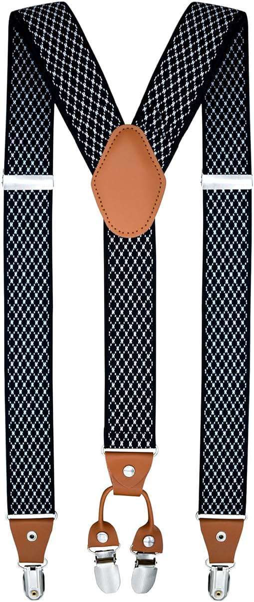 trilece Suspenders for Men Heavy Duty - Clip On Mens Suspenders Y Back Adjustable for Jeans Work Wedding Tuxedo Dress Prom - Image 1