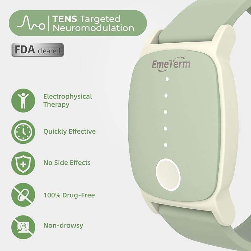 EmeTerm Explore FDA-cleared Anti-Nausea Wristband IP67 Waterproof Morning Motion Travel Sickness Relief Classic Strap Design (Mint Green-Extra 2pack Conductive Gel) - Image 4